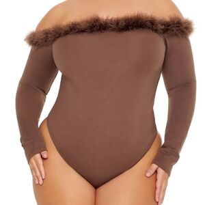 Forever 21 Brown Off-Shoulder Bodysuit